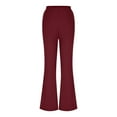 thumbnail image 6 of Elvqul Womens Red Pants High Waist Casual Slacks Comfor Pants for Lady Wide Leg, 6 of 8