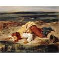 thumbnail image 2 of Eugène Delacroix 14x12 Black Ornate Wood Framed Double Matted Museum Art Print Titled: Wounded Brigand (Roman Shepherd) (1825), 2 of 5