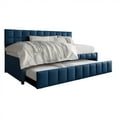 thumbnail image 2 of Castle Place Modern Velvet Upholstered Twin Daybed with Trundle, Navy Blue, 2 of 7