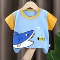 thumbnail image 3 of Staki Graphic Tees Boys Boys' Short Sleeve Crewneck T-Shirts Top Tee Toddler Boys' Cotton T-Shirt 3-24M 2-8Y(Light Blue,3-6 Months), 3 of 3