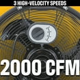 thumbnail image 2 of Caterpillar 14" High-Velocity 3-Speed Metal Shroud Floor Fan, 2000 CFM, Black, 2 of 10