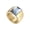 Gold Plated Gray Blue, variant on Women's Gemstone Ring Stainless Steel Jewelry Silver Plated Champagne Size 7