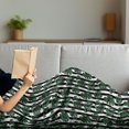 thumbnail image 3 of Jungle Foliage Soft Flannel Fleece Throw Blanket, Pattern of Monstera Leaves on Vertical Brushstroke Stripes, Cozy Plush for Indoor and Outdoor Use, 50" x 70", Charcoal Grey Green, by Ambesonne, 3 of 5
