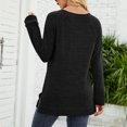 thumbnail image 4 of Women Pullover Casual T-Shirts Crew Neck Long Sleeve Solid Color Loose Tunic Top, 4 of 5