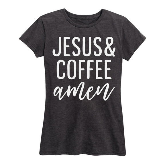 Solid Light - Jesus And Coffee Amen - Easter - Women's Short Sleeve Graphic T-Shirt