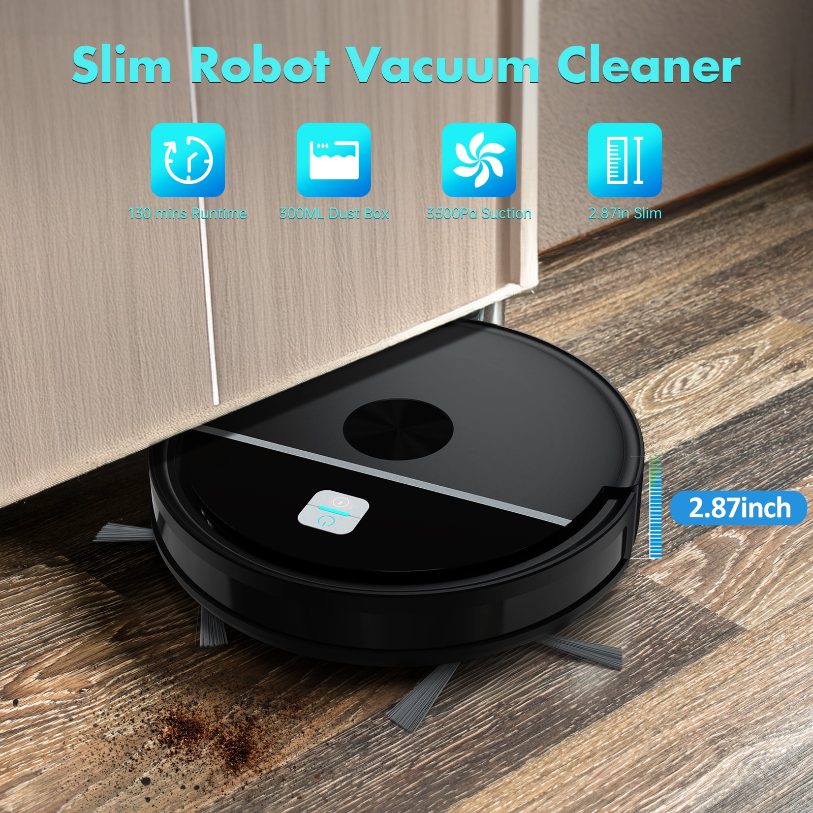 OMESER Robot Vacuum Cleaner, 3500Pa for Pet Hair & Multi-Surface, Alexa/Google/Remote