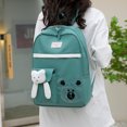 thumbnail image 2 of Bolsa Mochila de dibujos animados Mochila de oso para niñas Mochila linda para uso diario (Verde), 2 of 2