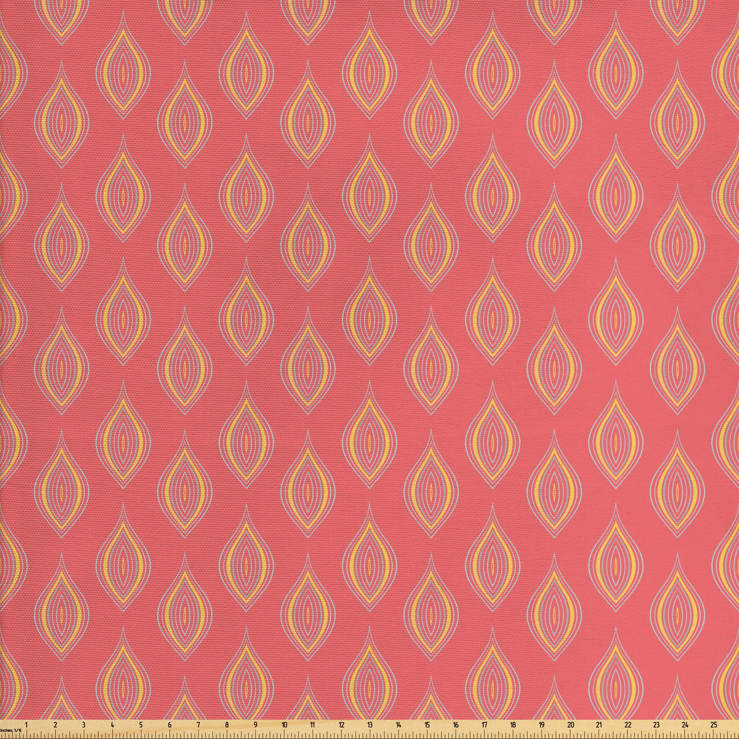 Ambesonne Necktie Salmon Dark Pink White Abstract Red Caviar Graphic 3.7