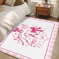 thumbnail image 4 of Valentine's Day Area Rugs 4'x6', Washable Small Throw Rugs for Office Bathroom, Pink Bows Romantic Love Heart Checkered Indoor Outdoor Rug Non-Slip Low Pile Carpet Runner Reversible Floor Mats, 4 of 8