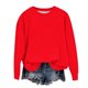 thumbnail image 5 of Sudadera Meitianfacai para niñas pequeñas y grandes, informal, de color liso, con cuello redondo, manga larga, estilo túnica, entallada, para otoño, sudadera roja para niñas, talla 9-10 años, 5 of 7