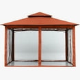thumbnail image 4 of ABCCANOPY 11'x11' Patio Gazebo With Mosquito Netting and Double Soft Roof Canopies for Shade and Rain,Rust Red, 4 of 8