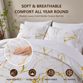 thumbnail image 3 of Flymme White Marble Comforter Sets King Size 7 Pieces Bed in a Bag for Bedroom Gold Comforter Set with Sheets Luxury Soft Microfiber Bed Set for All Season, 3 of 9