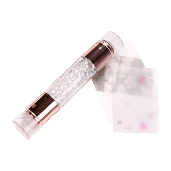 UDIYO Nail Seal Plate Soft Crystal-clear DIY Painting Silicone Double Head Transparent Manicure Stamp Pen for Nail Salon