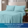 thumbnail image 4 of Queen Size 4 Piece Sheet Set - Brushed Microfiber - Soft Bed Sheets for Queen Size Bed Set - Includes 1 Fitted, 1 Flat, & 2 Pillow Cases - Deep Pocket Spa Blue, 4 of 5