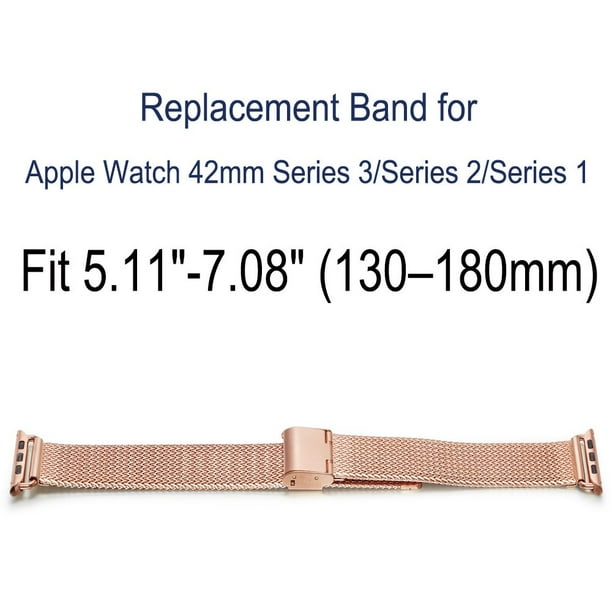 Apple Watch Bands for 42mm 44mm Stainless Steel Milanese Loop with Adjustable Closure Replacement iWatch Band Series SE 6 5 4 3 2 1 Sport Edition Rose Gold Walmart Business Supplies