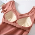 thumbnail image 4 of APEXFWDT Womens Workout Crop Tops Short Sleeve T-Shirt Tops with Built in Bra for Women Slim Fit Solid Comfy Shirt Girls Daily Wearing, 4 of 7