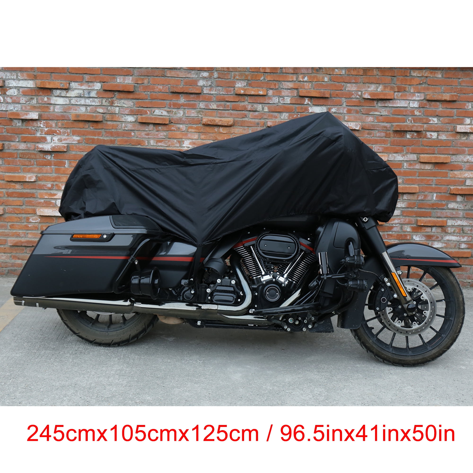 Unique Bargains 210T Motorcycle Half Cover Rain Dust UV Protector L Black
