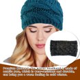 thumbnail image 4 of pitrice Serre-Tête d'Hiver pour Femmes, Accessoires de Moto, Noir+gris, 4 of 6