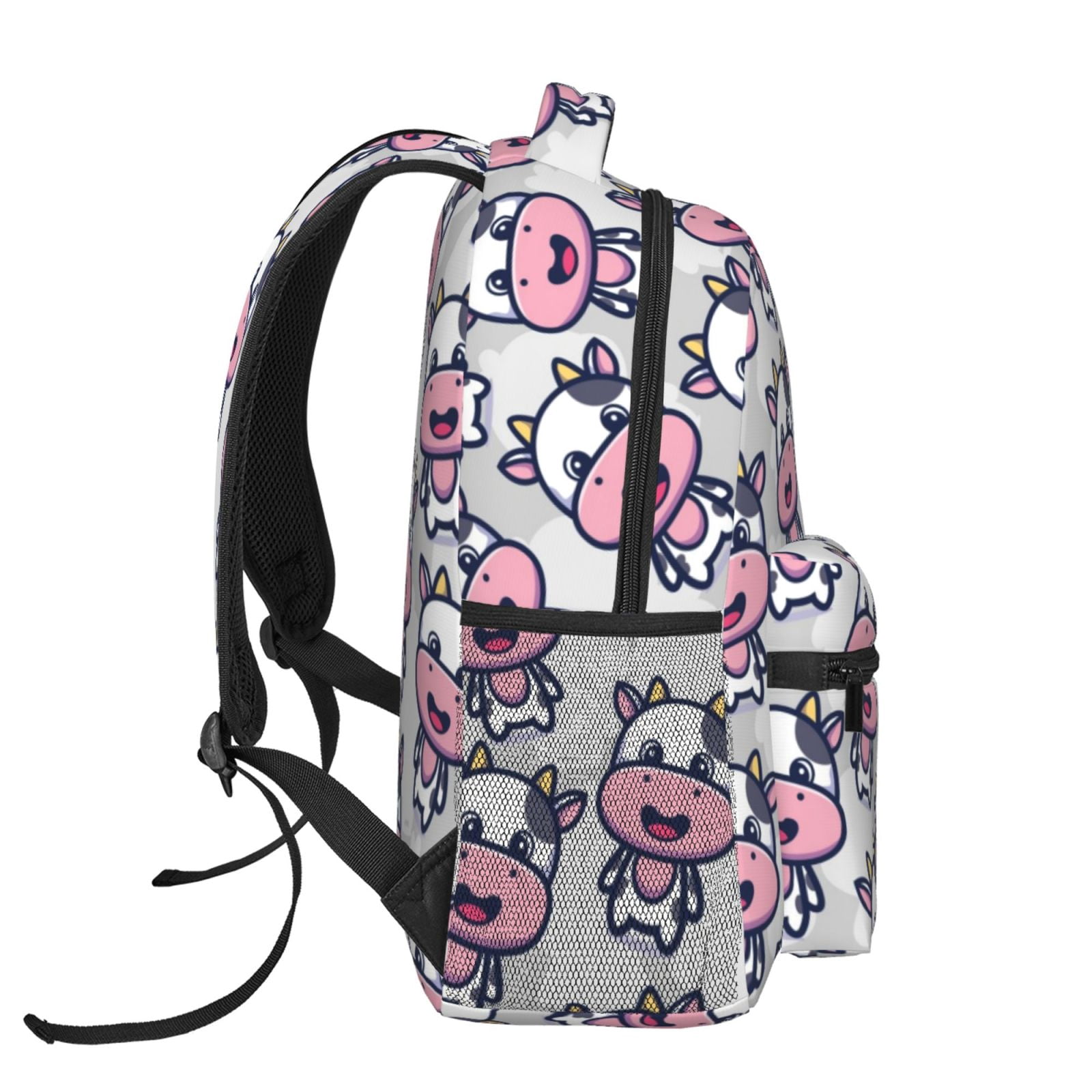 Horeoi Baby Cow Print Eco-Friendly Lightweight Student Backpack for School Travel - Ergonomic Padded Laptop Compartment & Multi-Pocket Design