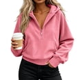 thumbnail image 4 of AloohaidyvioNo Boundaries Womens Quarter Zip Hoodies Fall Casual Loose Fit Comfy FLeece Long Sleeve Sweatshirts, 4 of 7