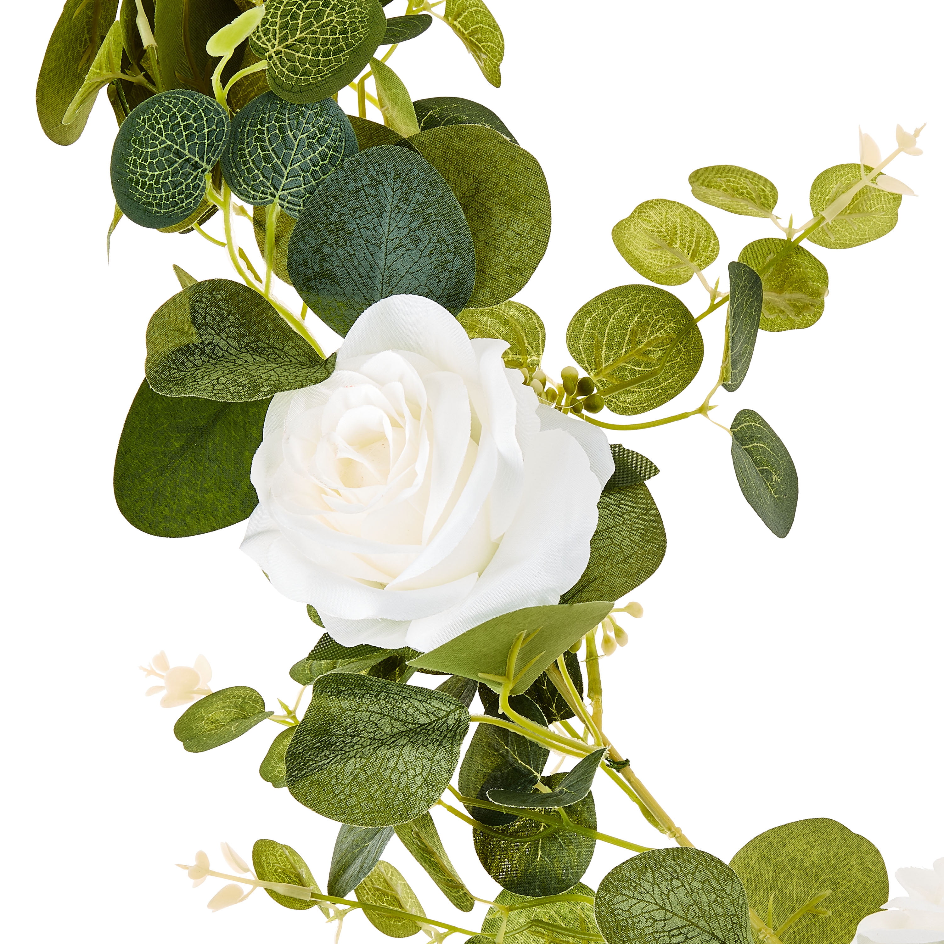 Artificial White Rose Garland, 70", by Way To Celebrate