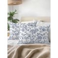 thumbnail image 6 of Outdoor Pillows Waterproof Set of 2, Blue Flower Patio Throw Pillows for Couch Bed Sofa with Insert, Vintage Farmhouse Boho Leaf Spring Summer Decorative Travel/Reading/Camping Pillow Set 12x20 Inch, 6 of 8