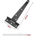 thumbnail image 3 of 6 Pack Garden Shed T-hinge 5 Inch Heavy Duty Forged Steel Won't Rust Black, 3 of 5