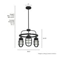 thumbnail image 6 of Hunter - Starklake 3-light Noble Bronze, Medium Size Chandelier, Dimmable, Caged Style, Wagon Wheel Shaped, for Bedrooms, Dining, Living Rooms - 19664, 6 of 7