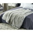 thumbnail image 2 of Lecuyer Faux Wolf Fur Throw - Reverse Micromink, Extra Soft 50" x 60", Dark Grey, 2 of 10