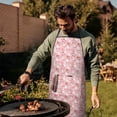 thumbnail image 3 of Pink Christmas Snowman Pattern Apron-Garden Aprons for Women with Pockets-Cotton Linen Waterproof Kitchen Cooking Gardening Aprons Adjustable for Kitchen,Cooking,BBQ and Salon 33"x27", 3 of 7