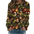 thumbnail image 1 of RKSTN Sweatshirt for Women Sweat à Capuche Imprimé à Manches Longues Col Rond de Noël, 1 of 5