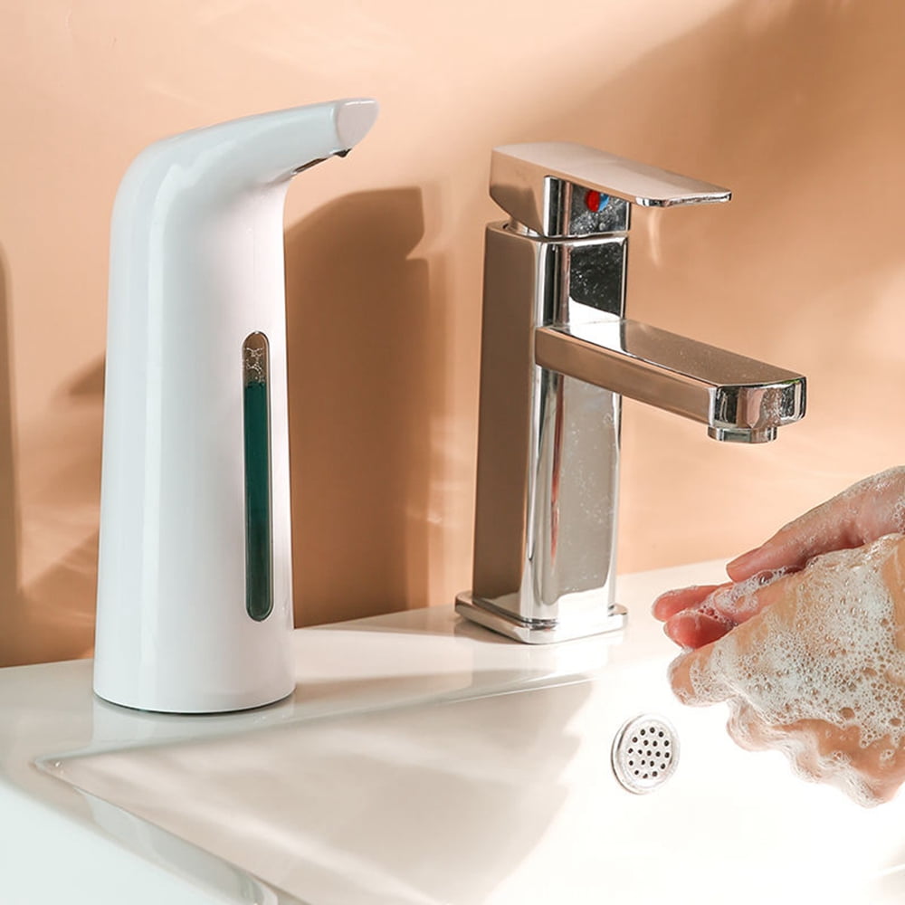 Automatic Soap Dispenser Touchless Sensor Hands Free Soap Dispenser Battery Operated Soap Dispenser 400ml Pump Electronic Drippy Liquid Soap Dispensers for Kitchen Bathroom