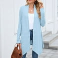 thumbnail image 2 of Women's Long Sleeve Knit Cardigan Solid Color Open Front Sweater Coat Casual Loose Fit Outwear For Daily Cardigan Sweaters for Women, 2 of 2