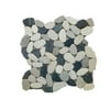 Rainforest White, Grey and Dark Grey Honed Sliced Pebble Floor and Wall Tile 12" x12" (5.0 Sq. ft. / Case)