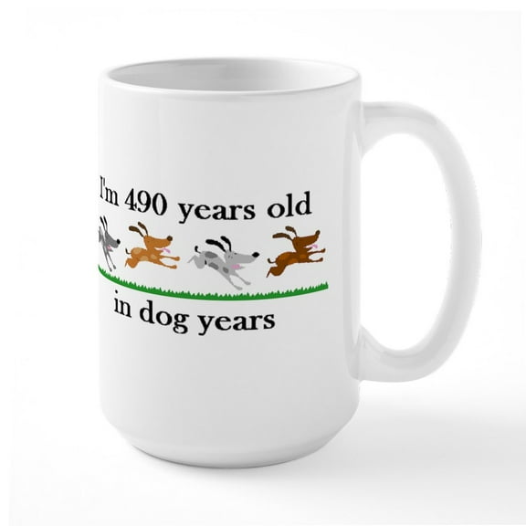 CafePress - 70 Dog Years Birthday 2 Mug - 15 oz Ceramic Large White Novelty Mug