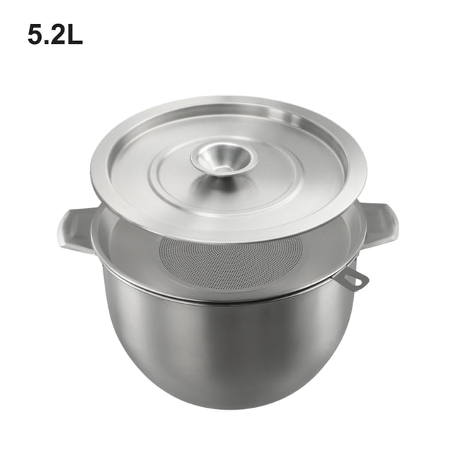 Stainless Steel Soup Oil Filter Pot with Lid 19 x 13/21 x 14/23 6 x 15cm