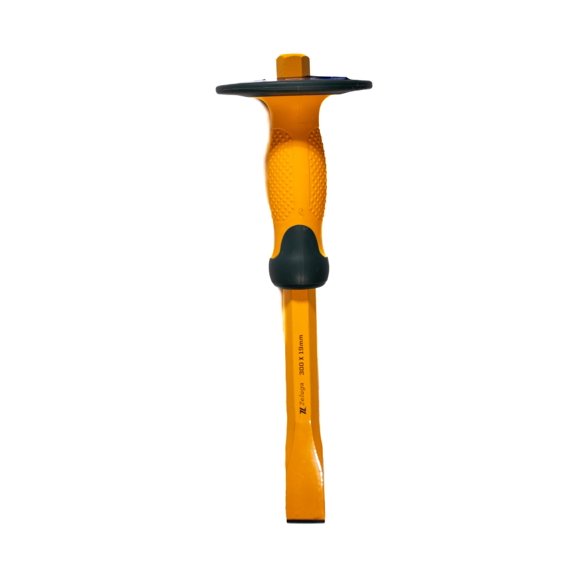 Cincel Zeluga 25-356, hexagonal, de alta resistencia, cabeza plana, 30 cm, con protector de mano