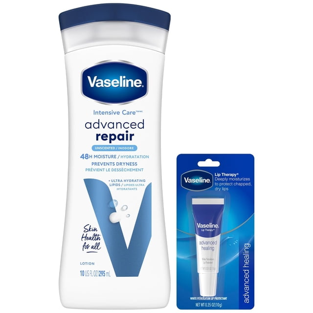 Loción y bálsamo labial, vaselina, cuidados intensivos, reparación avanzada