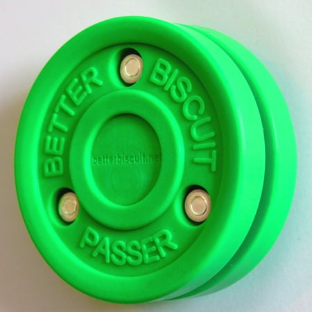 Better Biscuit Passer Off-Ice Stick handling & Passing Puck - This Light Green Biscuit is Great for Street Hockey