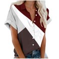 thumbnail image 1 of Mujeres Pantalones Cortos Impresos Manga Corta con Cuello en V Blusa Superior, Casual Y Elegante Corto para las Mujeres Verano Casual, 1 of 5