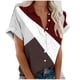 thumbnail image 2 of Fiudx Ofertas Flash Del Día Blusas de Manga Corta Estampadas Informales Regulares para Mujertop, 2 of 5