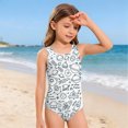 thumbnail image 2 of Grblisyd Swimsuits for Girls 10-12 Crew Neck Funny Graphic Bathing Suit Racerback One Piece Swimwear, 2 of 6