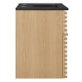 thumbnail image 5 of Wall Mount Sink Vanity Cabinet, Brown Oak Black, Wood, Mid Century Hotel Bedroom Bathroom, Modern Contemporary HB33665, 5 of 9