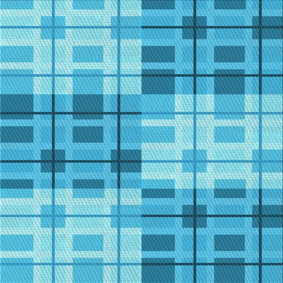 Ahgly Company Indoor Square Patterned Bright Turquoise Blue Area Rugs, 6' Square