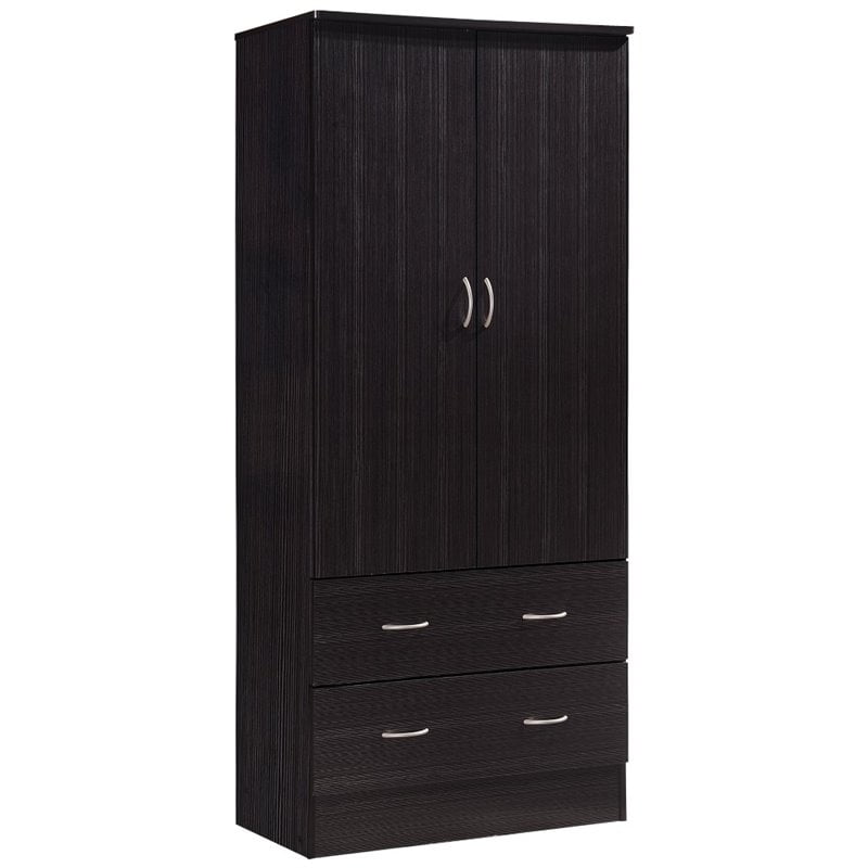 Pemberly Row 2 Door Armoire with 2 Drawer in Chocolate