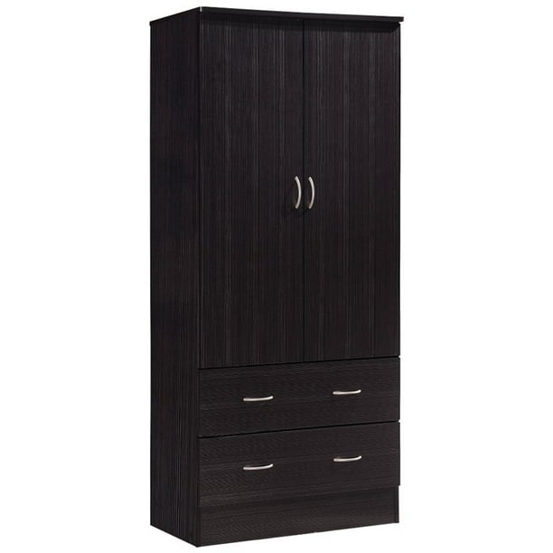 Pemberly Row 2 Door Armoire with 2 Drawer in Chocolate