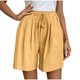 thumbnail image 2 of Karight Womens Bermuda Shorts Pull-on Retro Ruched Front Casual Baggy Cotton Linen Lightweight Straight Crop Pants Pocket, 2 of 9