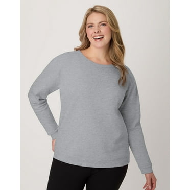 Hanes EcoSmart Women's Fleece Sweatshirt, V-Notch Light Steel XL