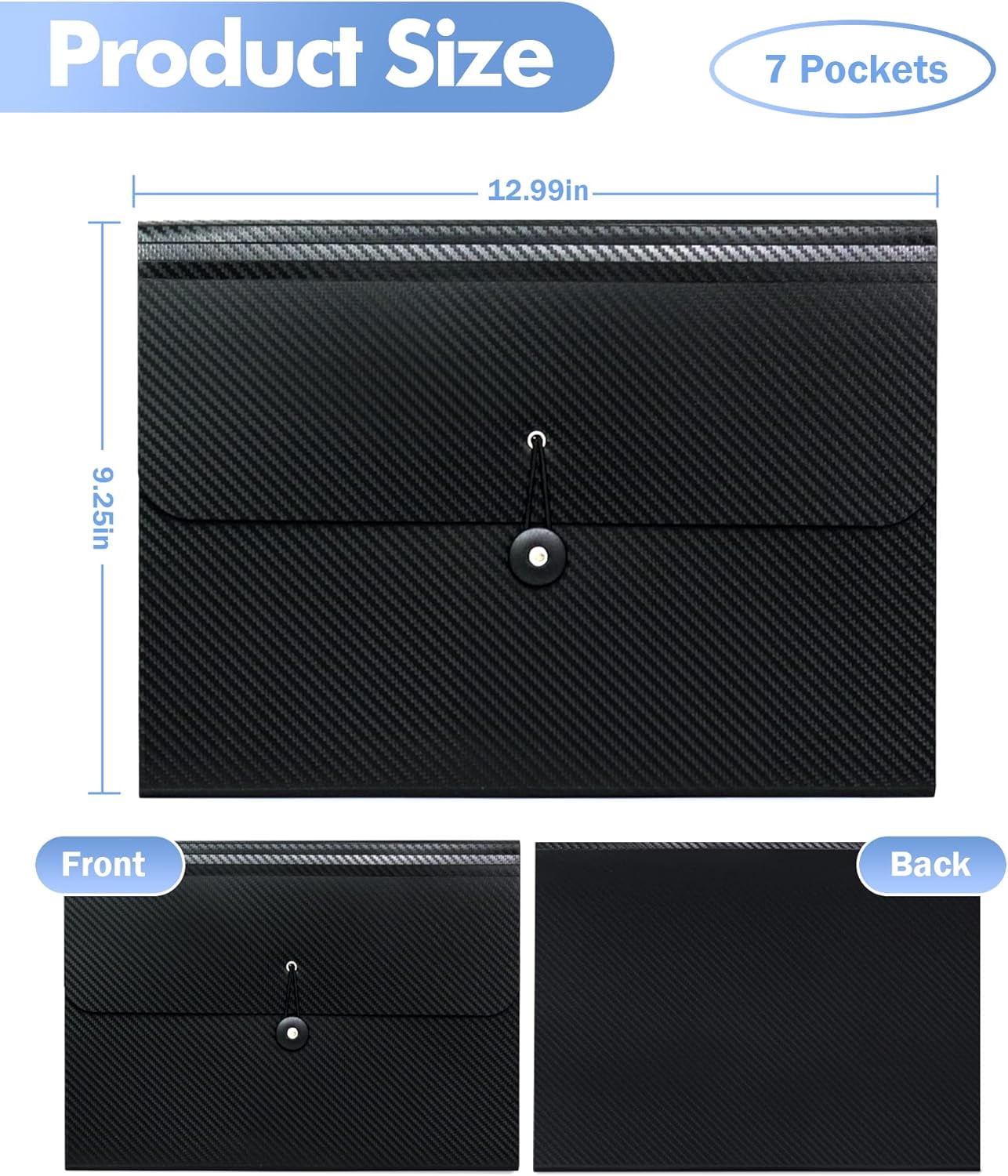 Expanding File Folder with Tabs, 13 Pockets File Organizer Accordion File Holder ，with Elastic Buckles Closure, A4 Paper Document Organizer for Home School Office