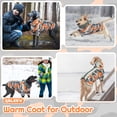 thumbnail image 4 of QBLEEV Warm Dog Winter Coat Windproof Cozy for Outdoor with Zipper Dog Cold Weather Jacket Fleece Lined for Large ,Small and Medium Dogs,Reflective Dog Clothes with Leash Hole,Orange Camo,L, 4 of 8